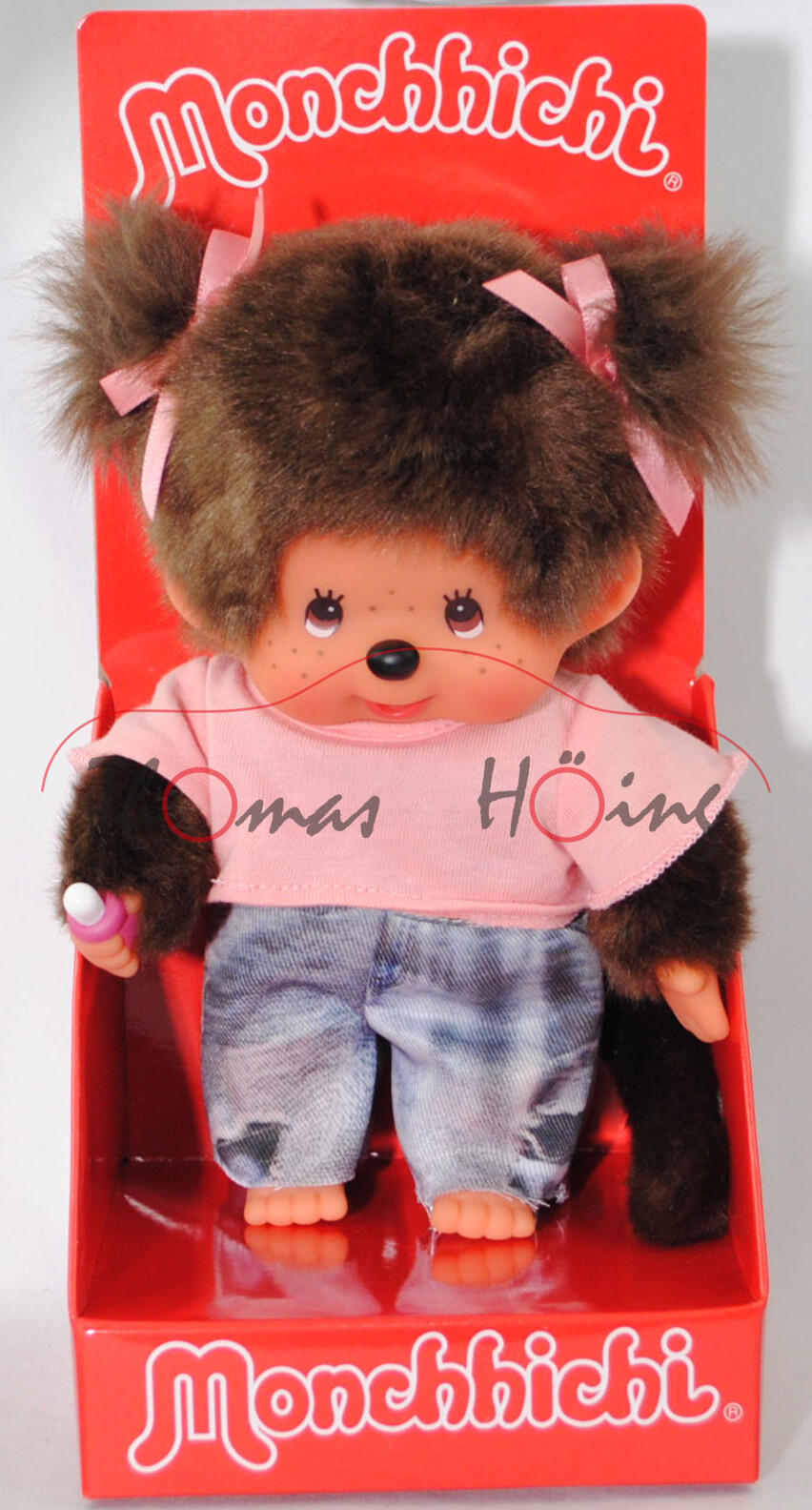 Monchhichi Girl with Street Fashion (Mädchen mit Straßenkleidung), 20 cm groß, Sekiguchi