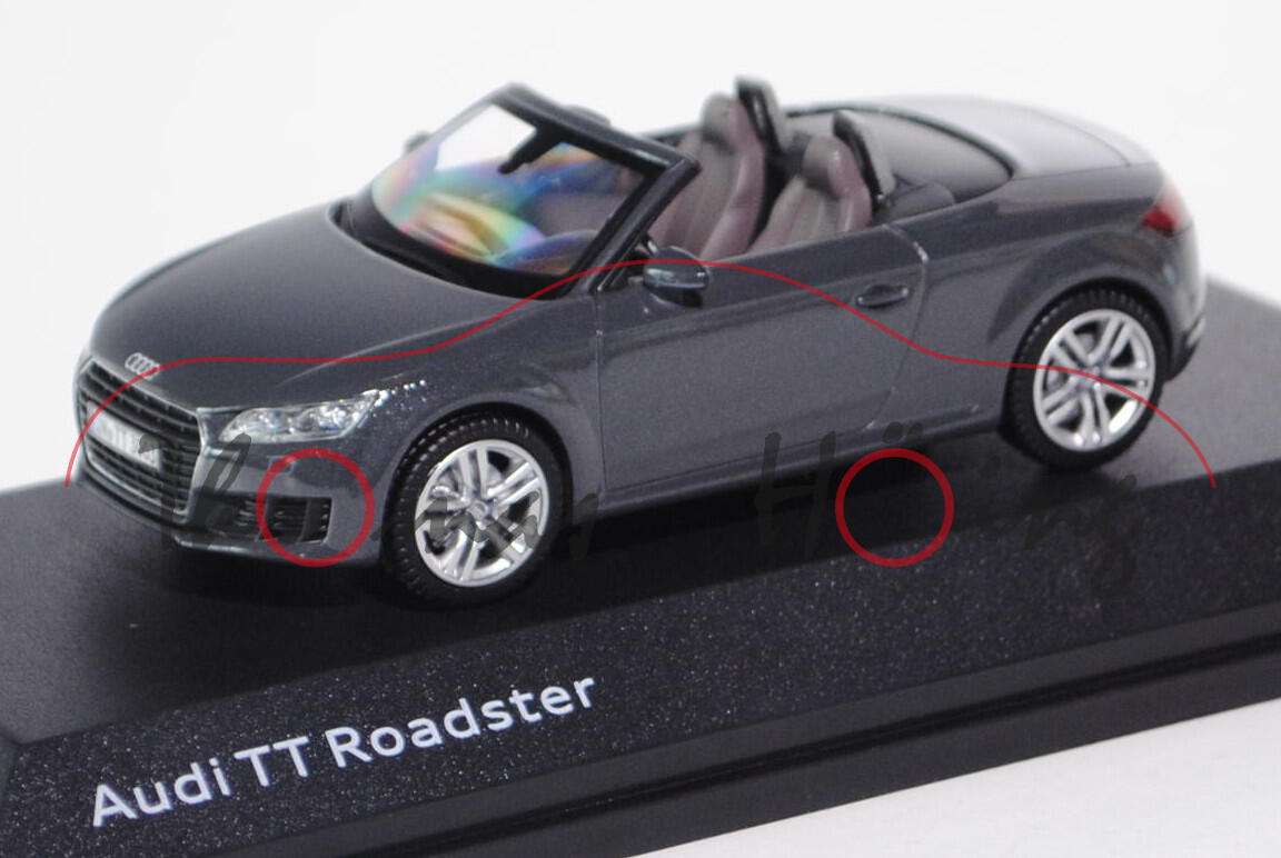 Audi TT Roadster (Typ 8S), Modell 2014-, nanograu, Kyosho, 1:43, Werbeschachtel