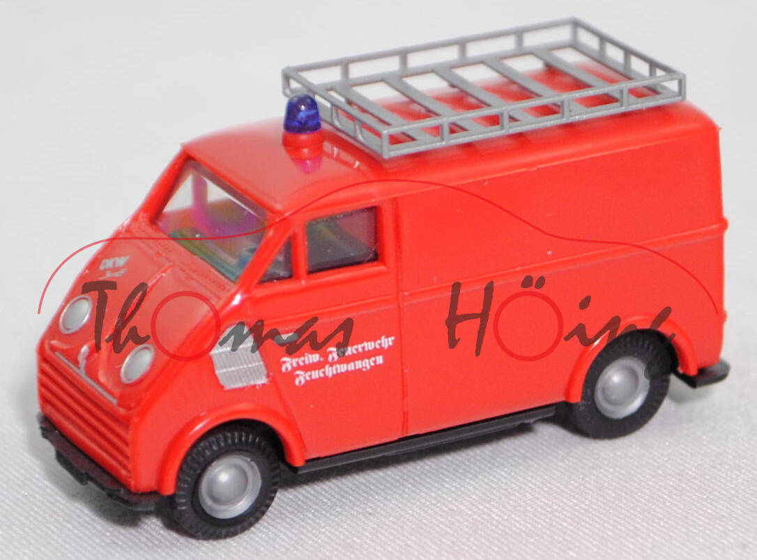 DKW-Schnellaster 3=6 Feuerlöschwagen (Mod. 55-62), Feuerwehr / Feuchtwangen, Busch, 1:87, mb