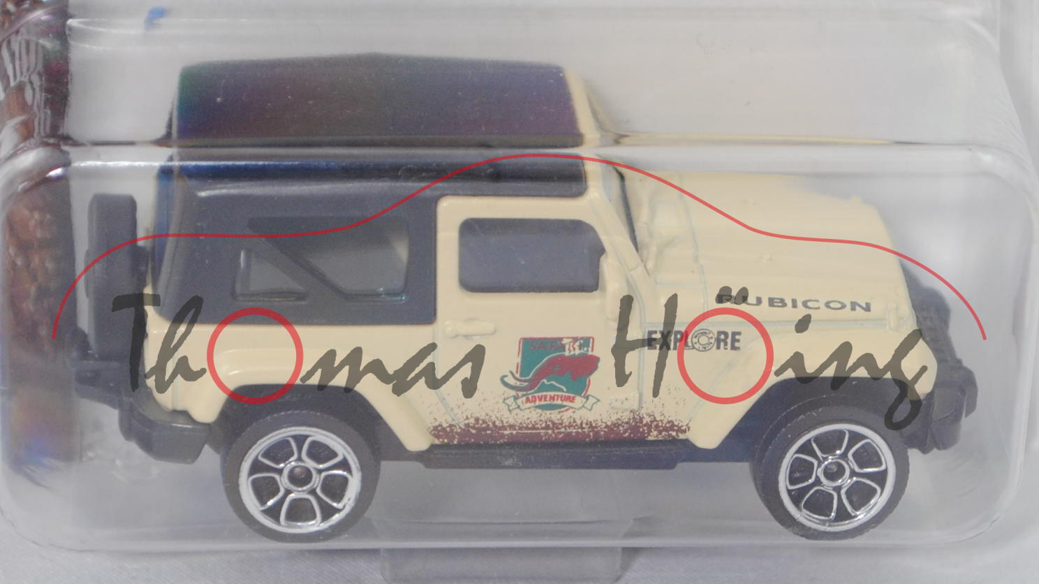 Jeep Wrangler Rubicon mit Hardtop (Mod. 07-18) (Nr. 224A), elfenbein, majorette, 1:60, Blister