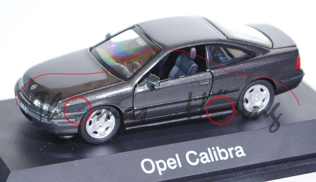 Opel Calibra 2.0 16V (Dreitürer, Coupé), Modell 1990-1994, umbragraumetallic, Türen + Heckklappe zu 