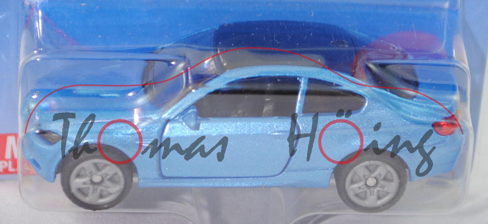 00002 BMW M3 Coupé (Typ E92, Mod. 07-13), hell-brillantblaumet., Dach schwarz, B47 grau, 1:58, P29e