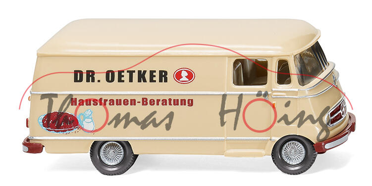 Mercedes-Benz L 319 (Modell 1955-1967) Kastenwagen, elfenbeinbeige, DR. OETKER, Wiking, 1:87, mb