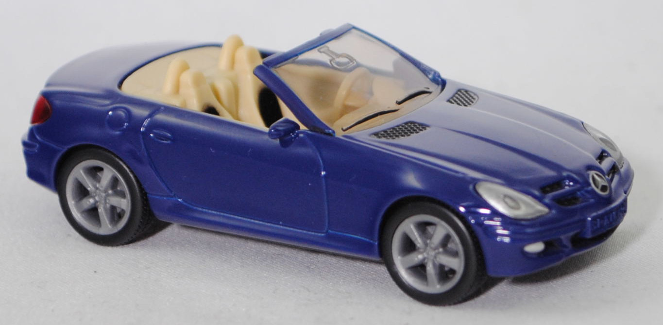 00002 Mercedes-Benz SLK 350 (interne Baureihenbezeichnung R 171, Vor-MoPf, Modell 2004-2008), hell-kobaltblau, innen elfenbein/schwarz, Bpr. 1002, SIKU SUPER, 1:55, m