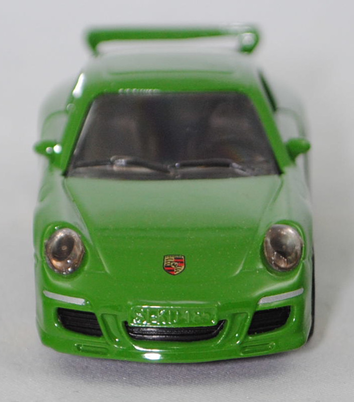 00006 Porsche 911 Carrera S (Typ 997.1 Coupé / 997 MK1 Coupé, Vorfacelift, Modell 2004-2008), hell-grasgrün, B22a / B22b geschlossen zinkgelb, SIKU SUPER, 1:55, m