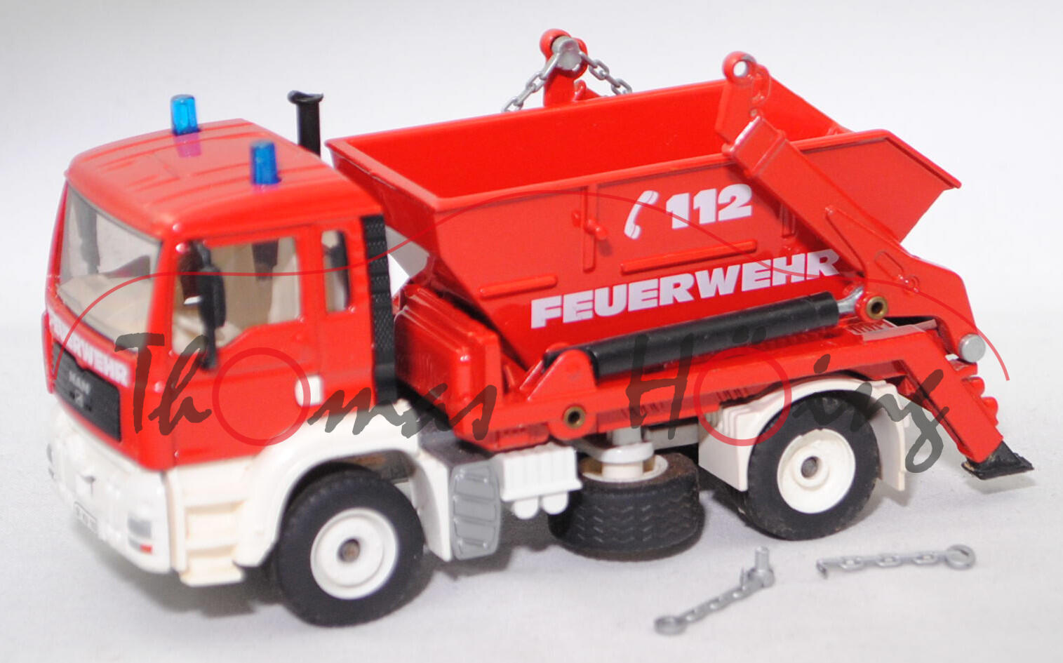 00002 MAN TGA 18.460 M (Modell 00-04) Absetzkipper mit Mulde, FEUERWEHR, 1 Kette gebrochen, m-