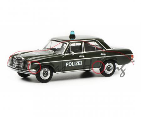 Mercedes-Benz 200 D/8 (W 115, Modell 1967-1973) Polizei, flaschengrün, POLIZEI, Schuco, 1:64, mb