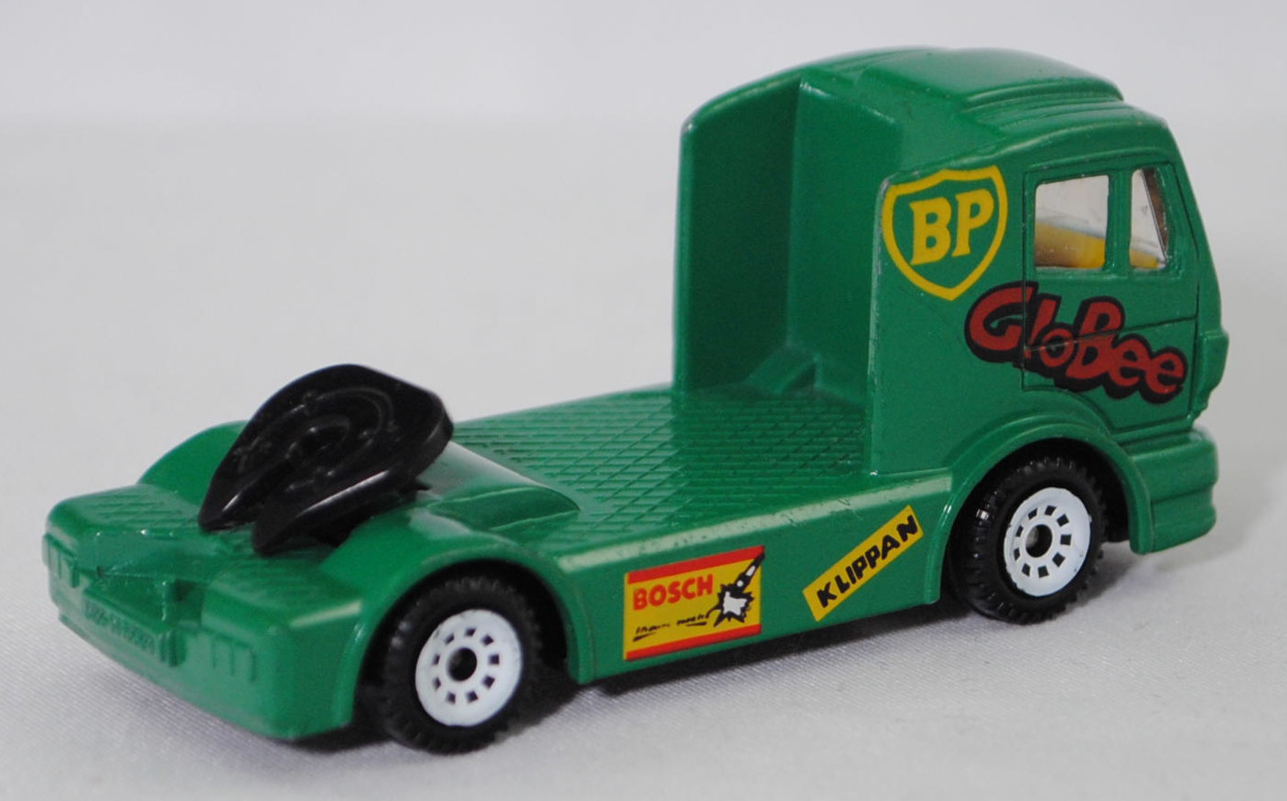 00002 Mercedes-Benz 1450 S (Modell 1989-1993) Renntruck (Truck-Racing-Europameisterschaft, Klasse C), türkisgrün, GloBee / BP / KLIPPAN / BOSCH, Bpr. 1018, C1 weiß, SIKU SUPER, 1:83, m-