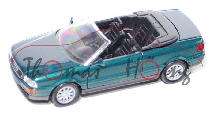 Audi Cabriolet (B4, Typ 8G), Modell 1991-2000, blaugrünmetallic, innen schwarz, Schabak, 1:43