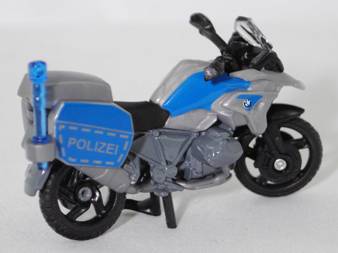 00000 BMW R 1250 GS LCI (5. Generation, Typ K50 (0J91), Facelift 2020, Modell 2020-2023) Polizei Motorrad, silbergrau/basaltgrau, POLIZEI, SIKU SUPER, 1:35, P29f