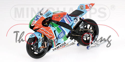 Yamaha YZR-M1, lichtblau/tagesleuchtfarbe, Team Fiat Yamaha, Fahrer: Colin Edwards, Nr. 5, MotoGP As