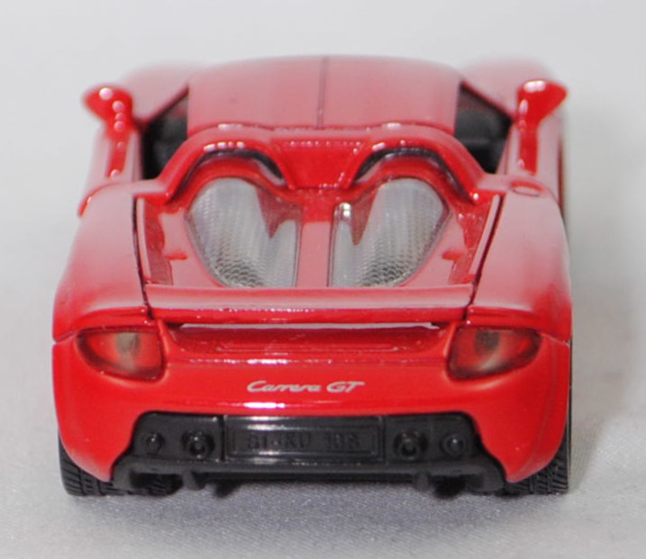 00000 Porsche Carrera GT (interne Baureihenbezeichnung 980, Modell 2003-2006), dunkel-verkehrsrot, Bpr. 1001, B22a / B22b offen silbergrau, SIKU SUPER, 1:55, m-