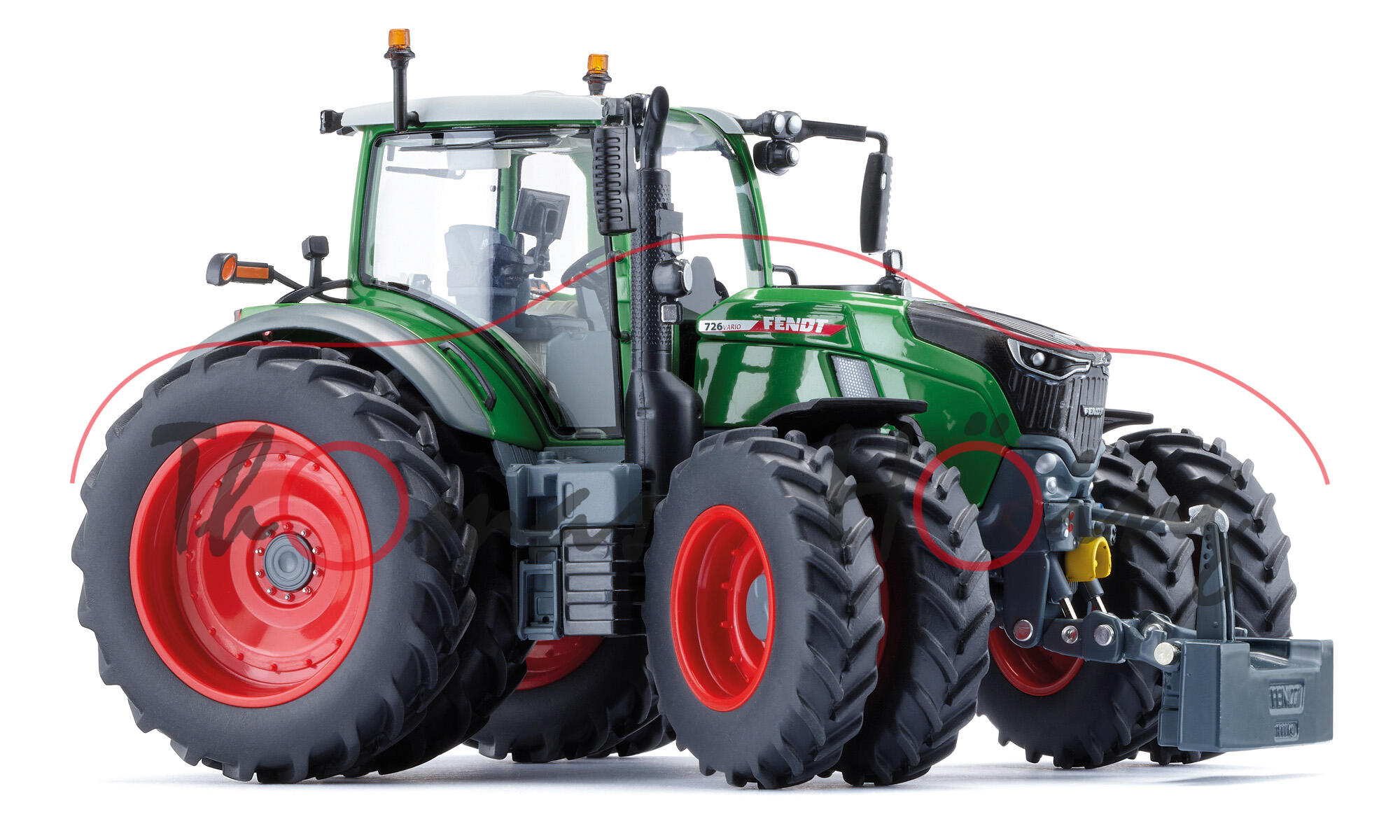 Fendt 726 Vario Gen7 (7. Generation, Modell 2023-) mit Row crop tires (Pflegebereifung), Fendt-grün, Wiking, 1:32, mb