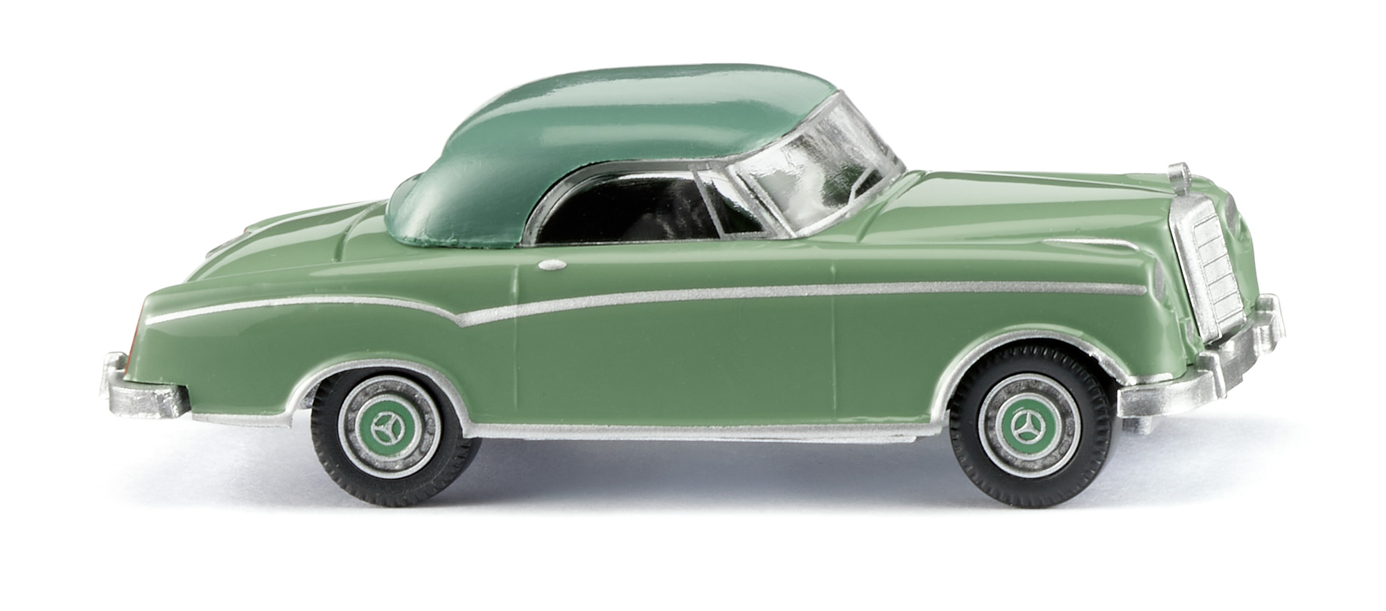 Mercedes-Benz 220 S Ponton-Coupé (W 180, Baumuster 180.037, Modell 1956-1959), Karosserie hellgrün, Dach grün, Wiking, 1:87, mb