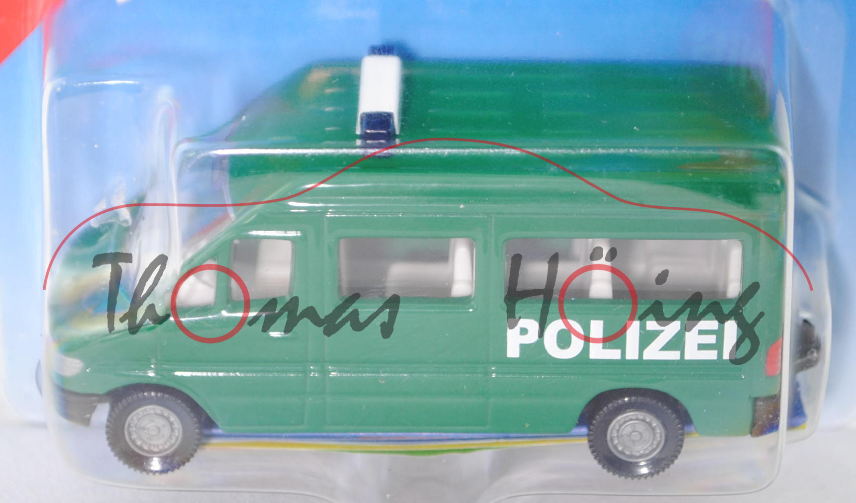 00005 Mercedes-Benz Sprinter (T1N, Baureihe W 901, Modell 1995-2000) Kleinbus Polizeibus, minzgrün,