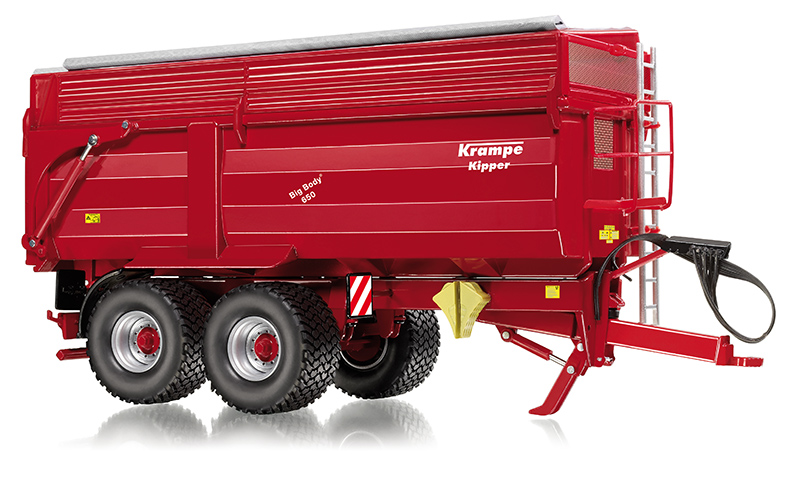 Krampe Big Body 650 Muldenkipper mit Silageaufsatz und Schrägdachplane, rot, 1:32, Wiking, mb