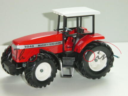 Massey Ferguson 9240 Traktor, verkehrsrot, Dach reinweiß, Felgen cremeweiß, L15