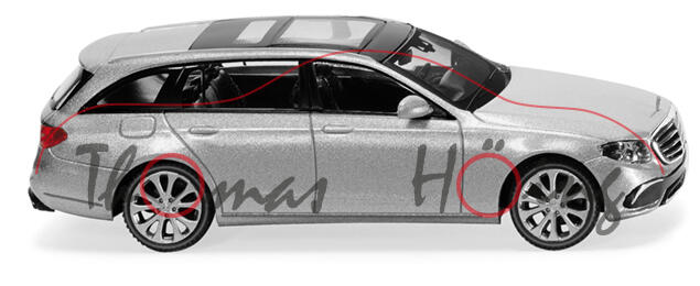 Mercedes-Benz E-Klasse T-Modell Exclusive (S 213, Mod. 2016-), iridiumsilber metallic, Wiking, 1:87