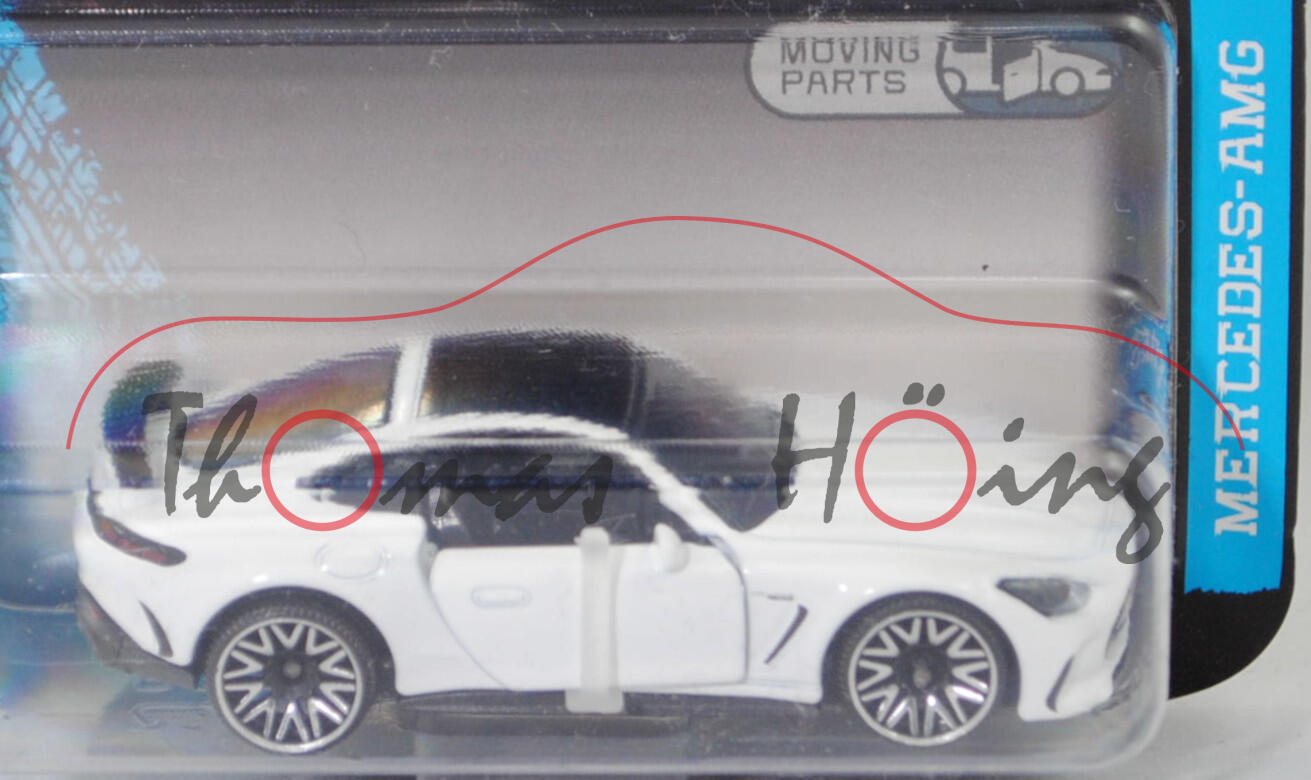 Mercedes-AMG GT 63 4Matic+ Premium (2. Generation GT, C 192, Modell 2023-) (Nr. 232N), reinweiß, majorette, 1:65, Blister (MERCEDES-AMG PREMIUM CARS)