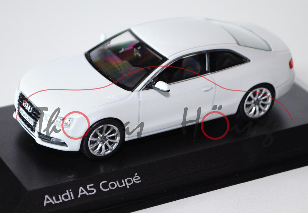 Audi A5 (Typ 8T, AU484, Facelift), Modell 2012-, gletscherweiß, Norev, 1:43, Werbeschachtel