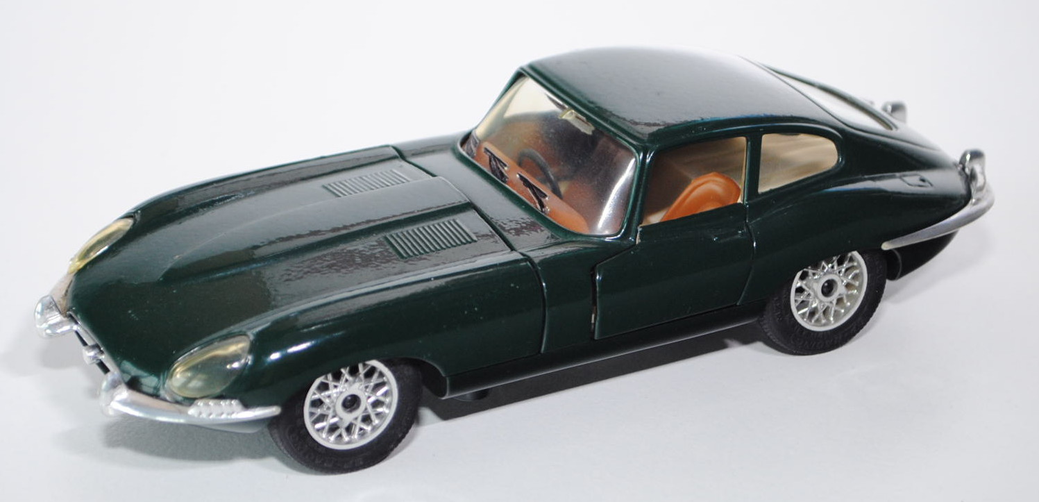 Jaguar Type E, moosgrün, innen beige/braun, Türen + Motorhaube zu öffnen, majorette, 1:24