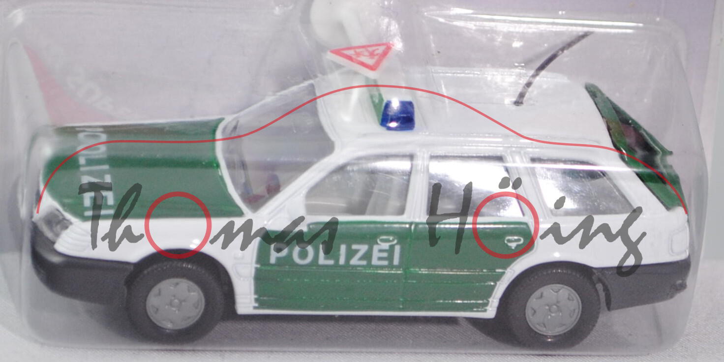 Audi A6 Avant 2.8 (C4, Typ 4A, Modell 1994-1997) Polizei-Lautsprecherwagen, reinweiß/minzgrün, innen