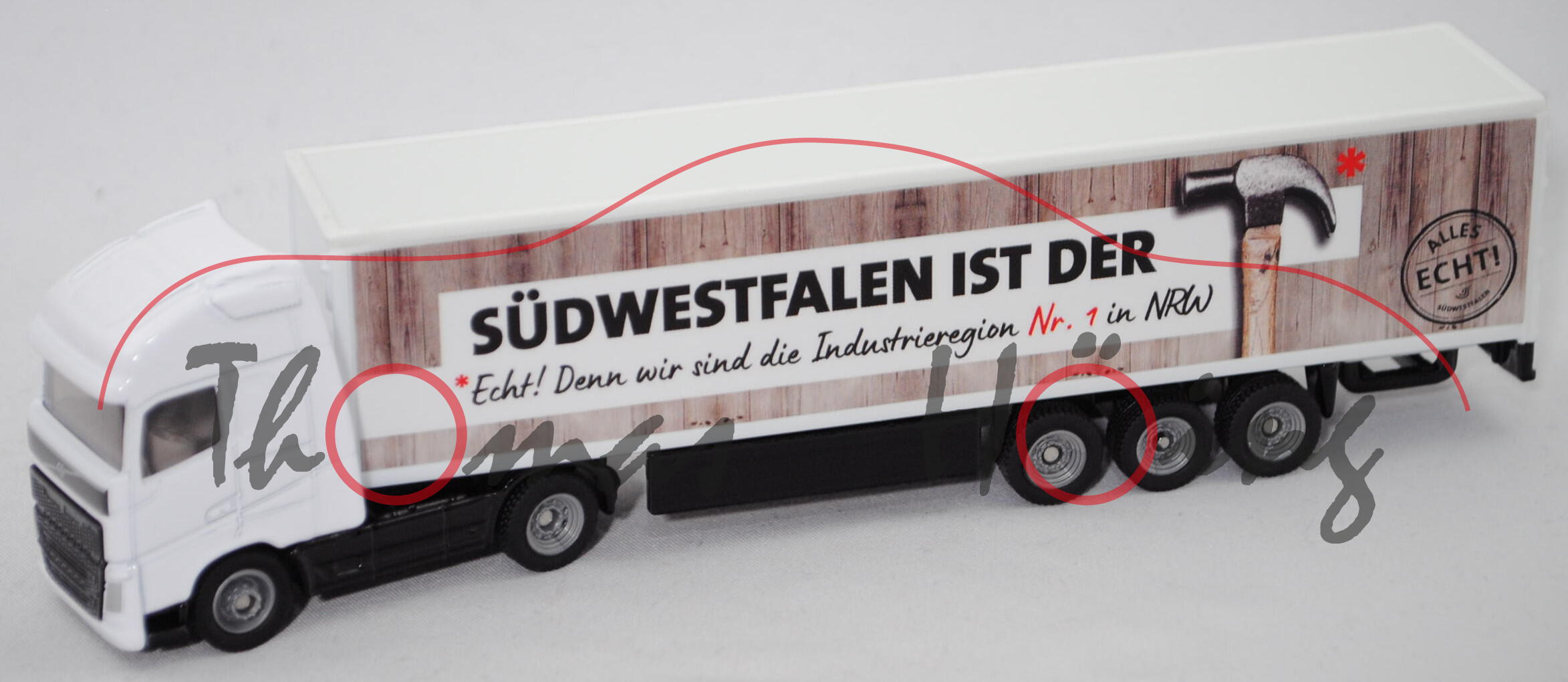 00415 Volvo FH16 750 Globetrotter (Mod. 13-) Koffer-Sattelzug, weiß, SÜDWESTFALEN, SIKU, 1:87, P29e