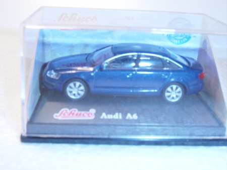 Audi A6, dunkelblaumetallic, Mj 2004, Schuco, 1:72, PC-Box