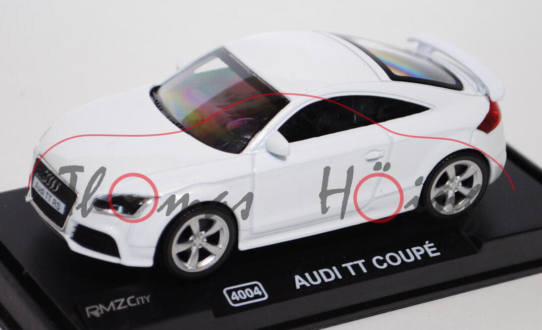 Audi TT RS Coupé (Typ 8J), Modell 2009-2014, reinweiß, mit Licht, Free Wheel, RMZ City / Unifortune,