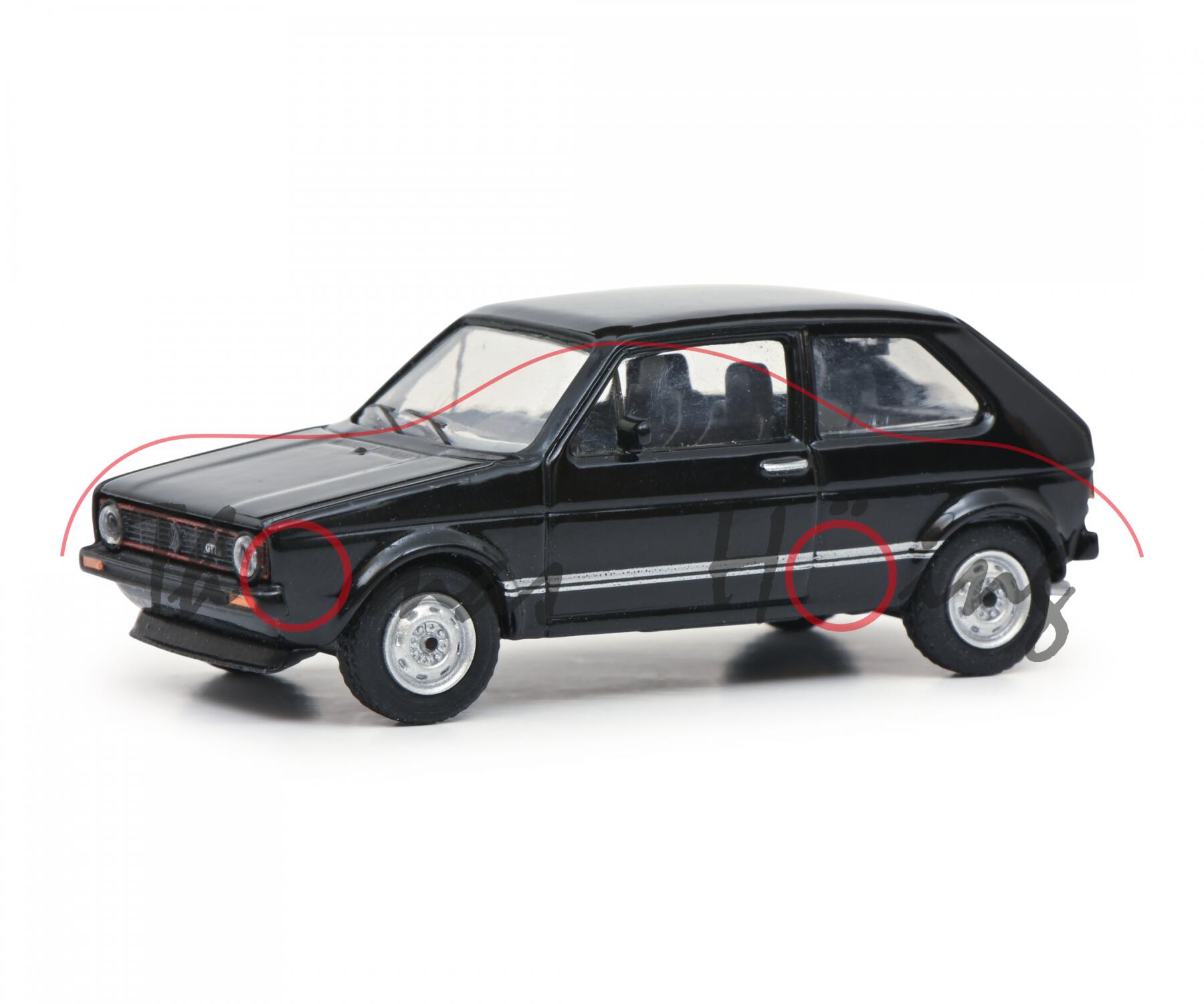 VW Golf I GTI (1. Gen., Typ 17, Vorfacelift, Modell 1976-1978), schwarz, Schuco EDITION, 1:64, mb