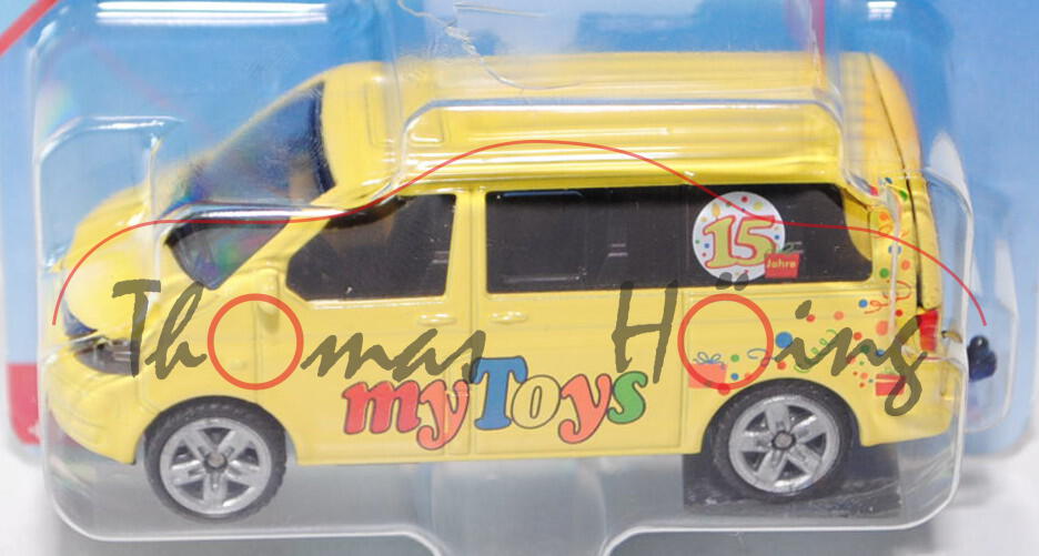 00410 VW T5 facelift Multivan, Modell 2009-, zinkgelb, myToys / 15 Jahre, P29e