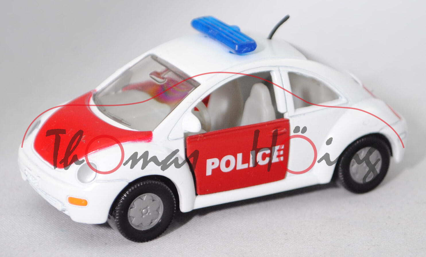 99900 EU VW New Beetle 2.0 (Typ 9C, Modell 1998-2001) Polizei, reinweiß/signalrot, POLICE, ohne AHK