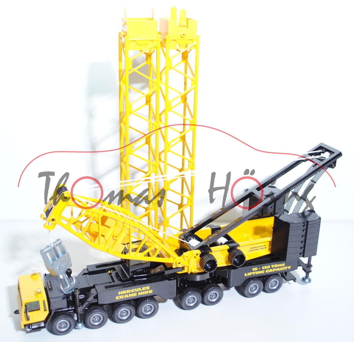 99900 Gittermastkran Liebherr LG 1550, signalgelb/schwarz, HERCULES / CRANE HIRE / 15 - 130 TONS / L