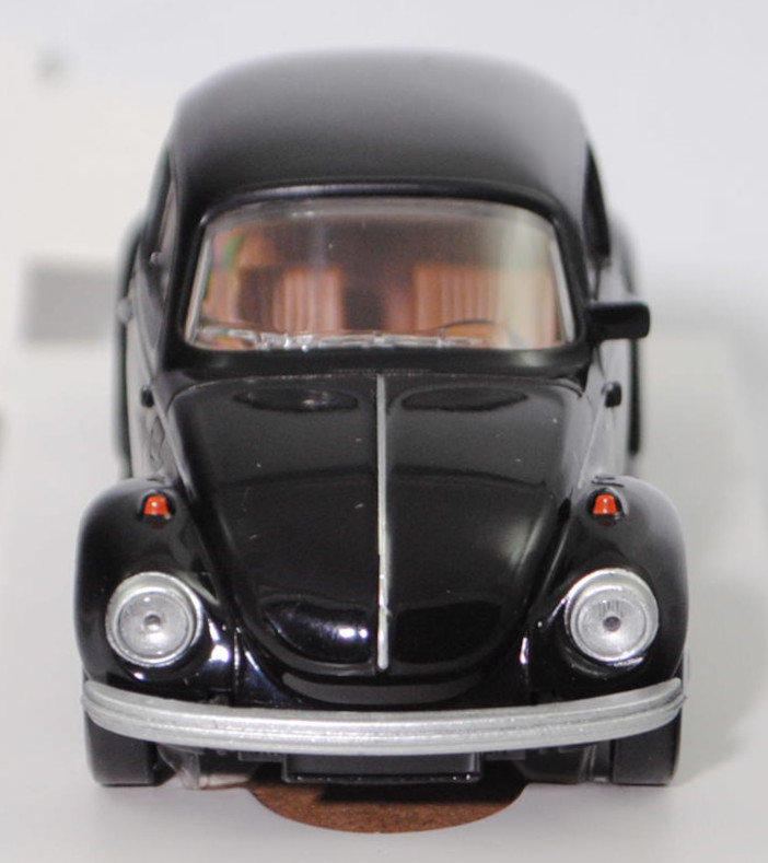 VW Käfer / Coccinelle 1303 Limousine (1. Generation, Typ 11 Modell 111, Modell 1972-1974, Baujahr 1973), schwarz (Farbcode L041), innen hell-braunbeige, Norev Jet-car, 1:43, mb