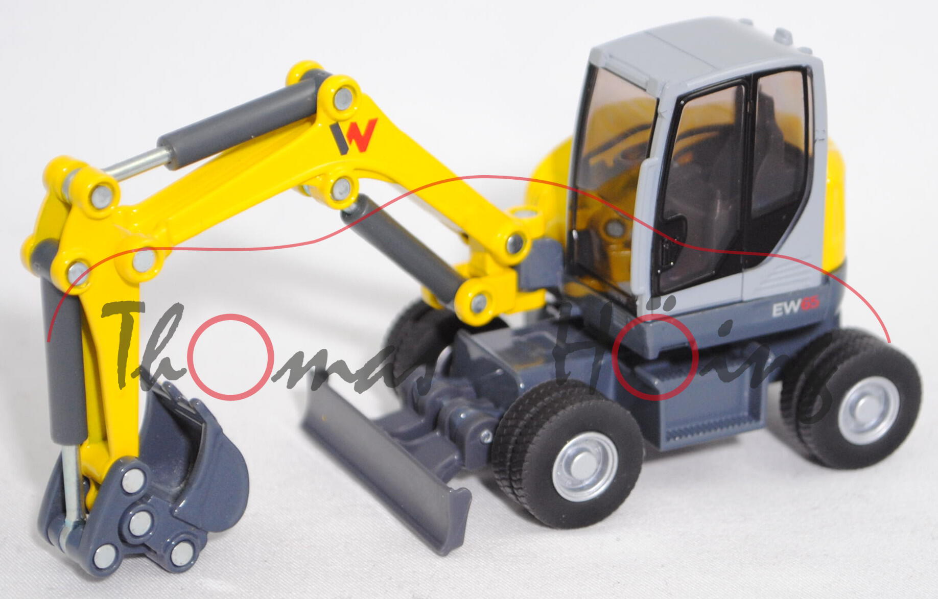 00000 Wacker Neuson EW65 Mobilbagger mit Tieflöffel (Modell 2015-), gelb/grau, SIKU, 1:50, L17mpK