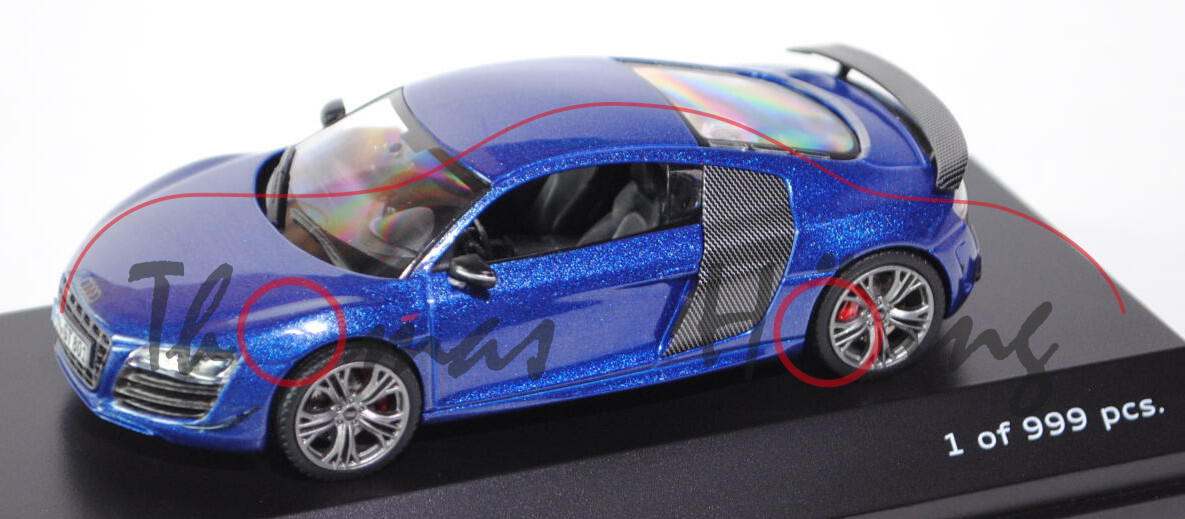 Audi R8 GT (Typ 42), Modell 2010-2012, sepangblau, Schuco, 1:43, Werbeschachtel (Limited Edition 999