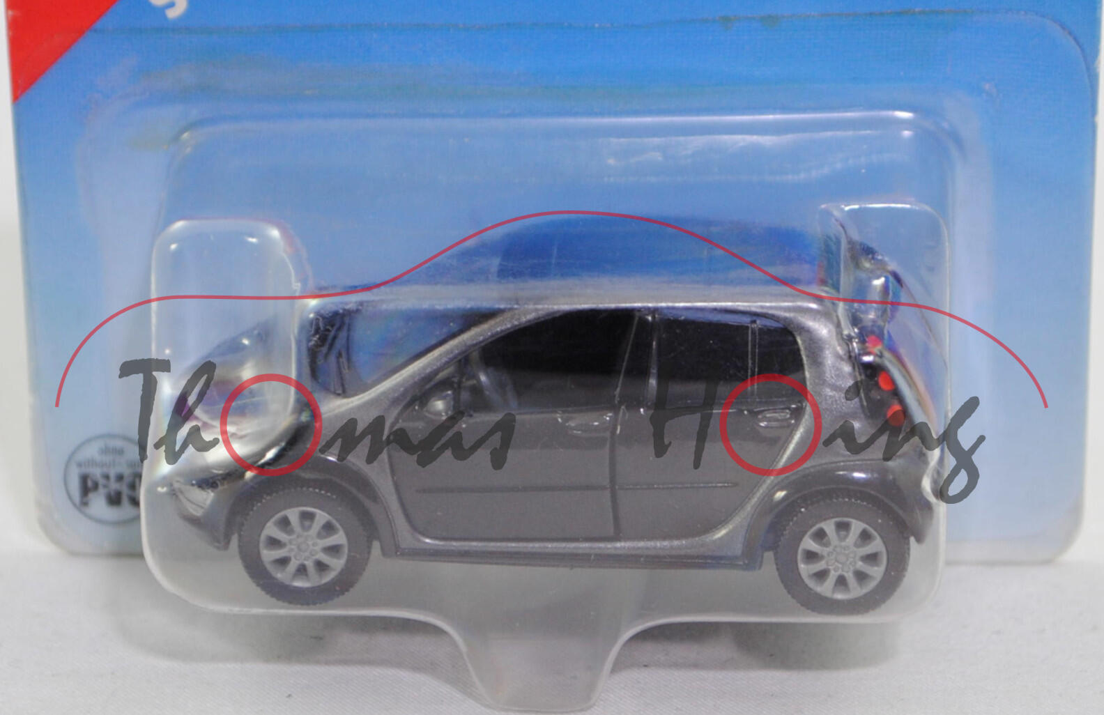 00402 smart forfour 1.5 passion (W 454, Modell 2004-2006), schwarz/schiefergraumetallic, SIKU SUPER, 1:55, P28b (Schachtel nicht original zu dem Modell)