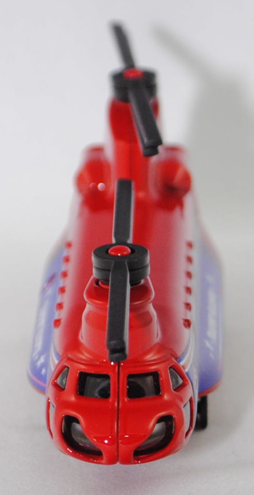 00000 Boeing-Vertol CH-47D Chinook HC.2 (Modell 234/H-47, Modell 1982-1995), hell-signalrot, TRANSPORT HELICOPTER, SIKU SUPER, 1:130, P29f