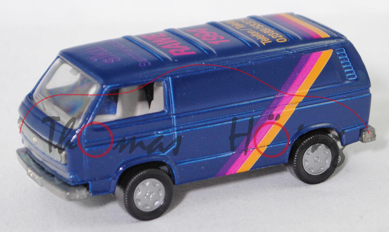 VW Transporter Kastenwagen (T3, Modell '80, Modell 1979-1982), saphirblau, siku / Sammlerkatalog / RAWE / 1994, B6, SIKU SUPER, 1:60, m (Limited Edition)