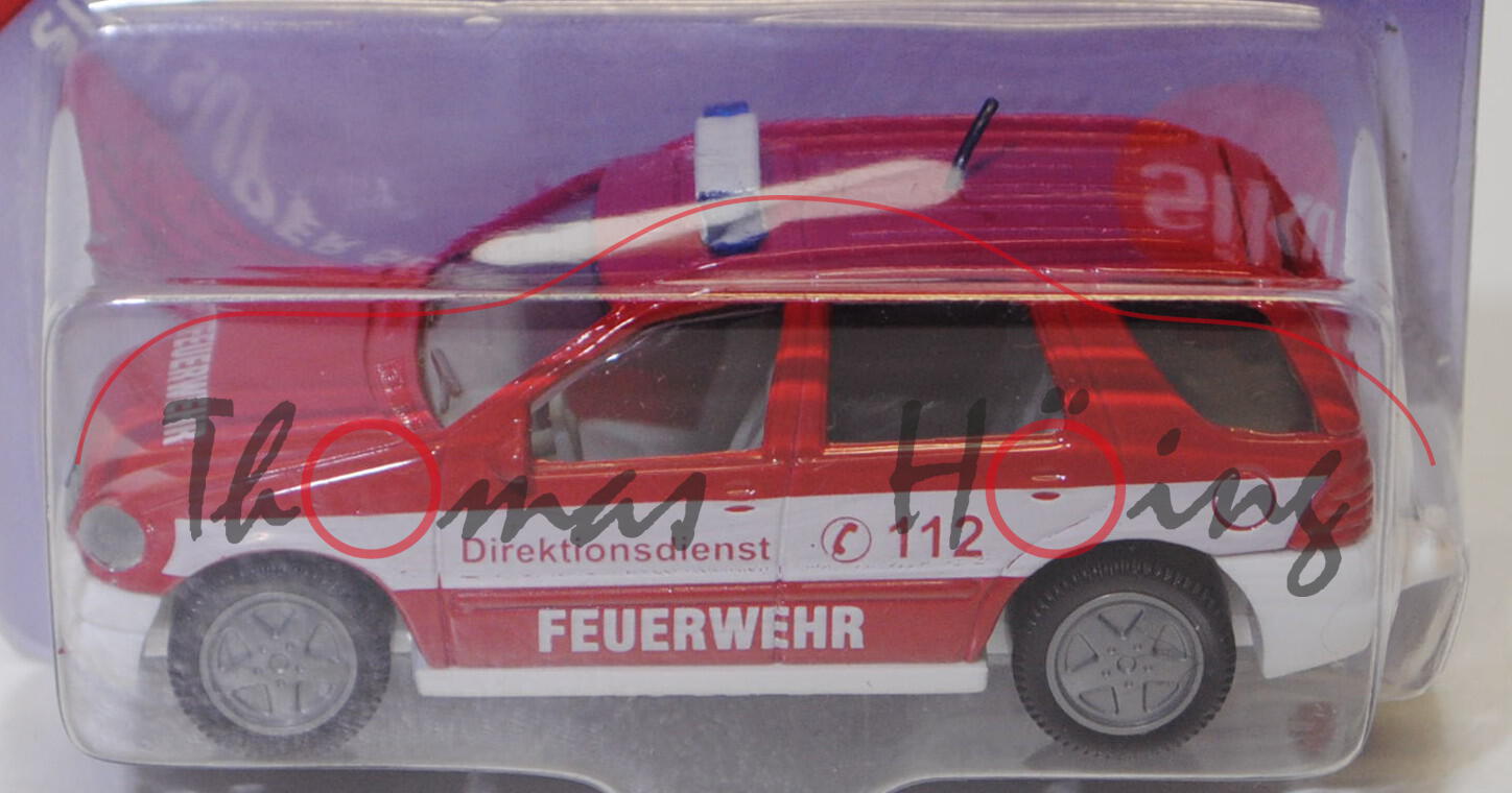 00000 Mercedes-Benz ML 320 (Baureihe W 163, Modell 1997-2001) Feuerwehr-Kommandowagen, karminrot/wei