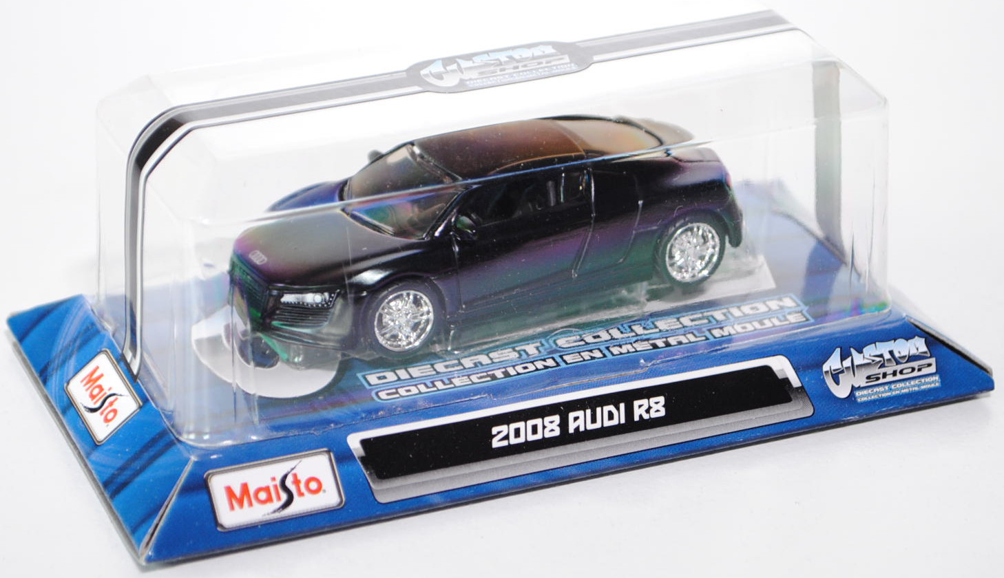 Audi R8 4.2 FSI quattro Coupé (Typ 42), Modell 2007-2010, schwarz, innen schwarz, Maisto (Custom Sho