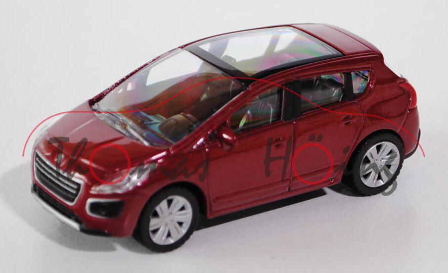 Peugeot 3008 Mi-vie (facelift) Modell 2013-, rubi rot metallic (rubinrotmetallic), ca. 1:57, Norev S