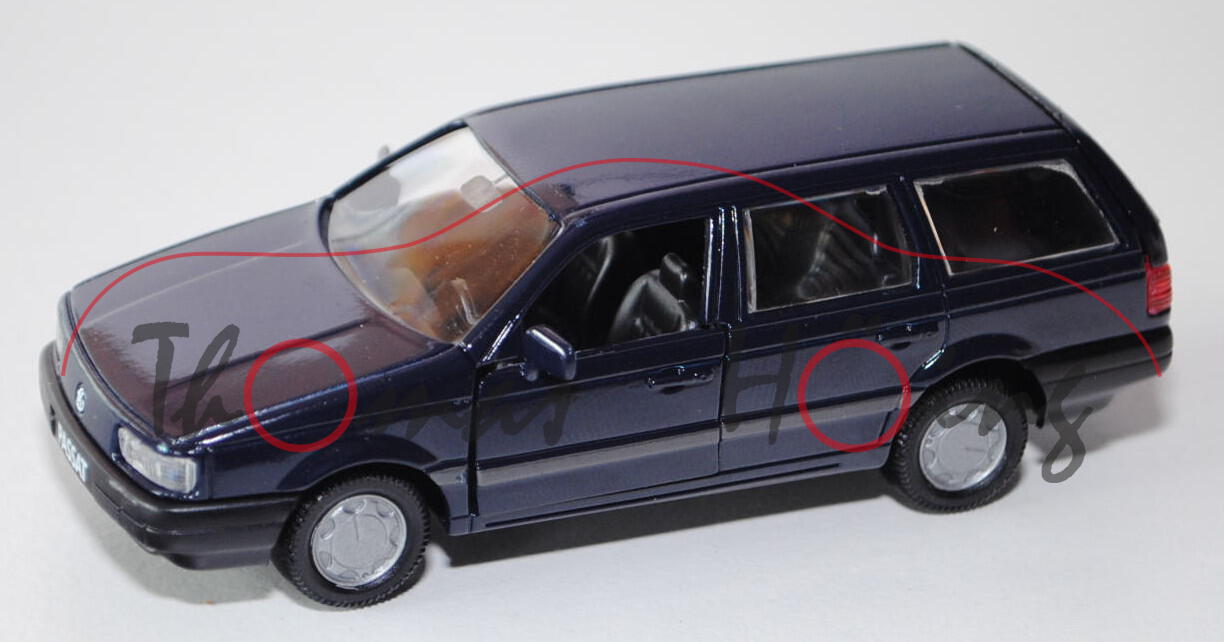 VW Passat CL Variant (B3, Typ 35i), Modell 1988-1993, stahlblau, Türen + Heckklappe zu öffnen, GAMA 