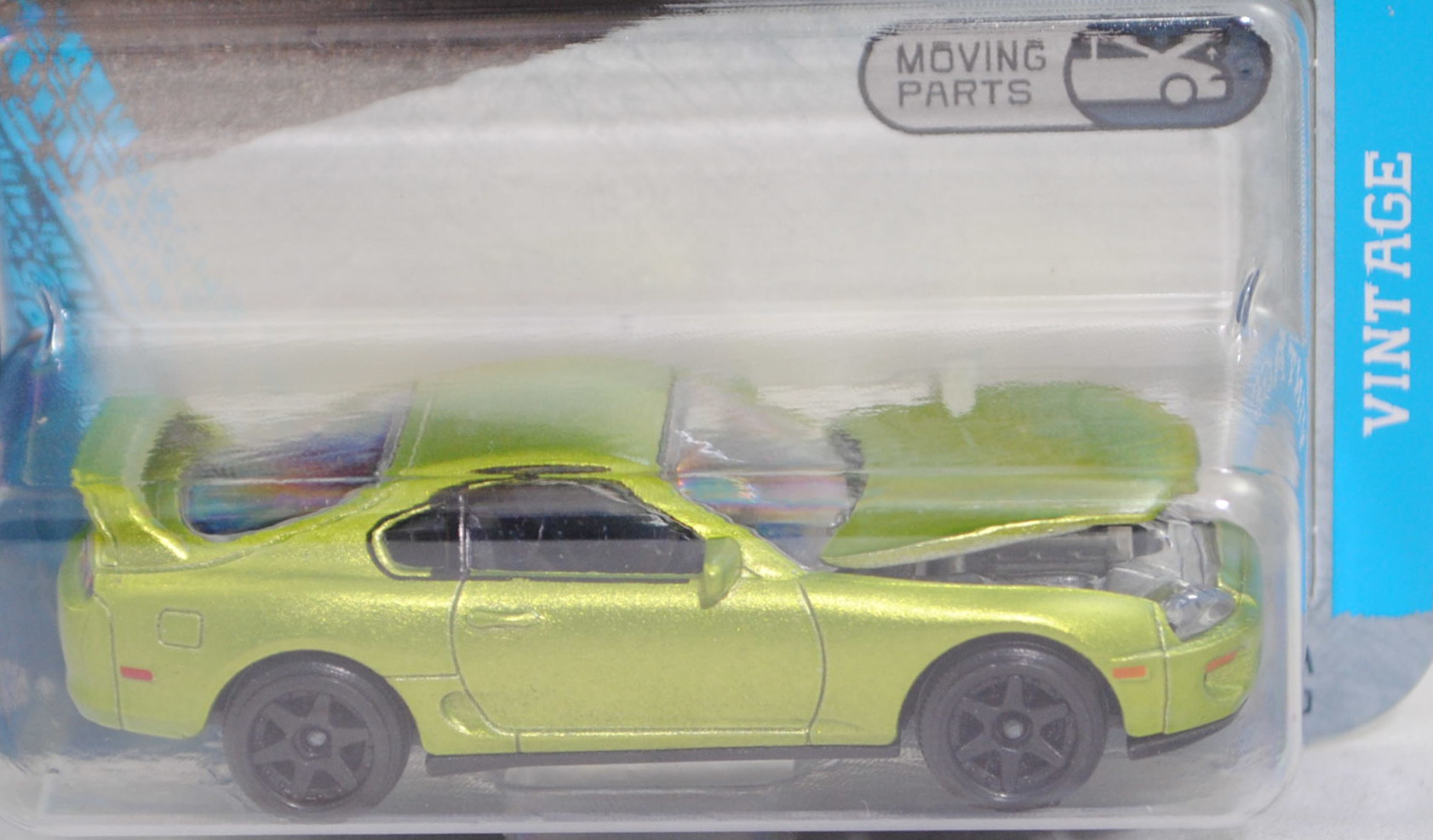 Toyota Supra RZ (4. Generation, JZA80, Vorfacelift, Modell 1993-1996) (Nr. 230E), hell-gelbgrünmetallic, innen schwarz, majorette, 1:60, Blister (VINTAGE PREMIUM CARS)