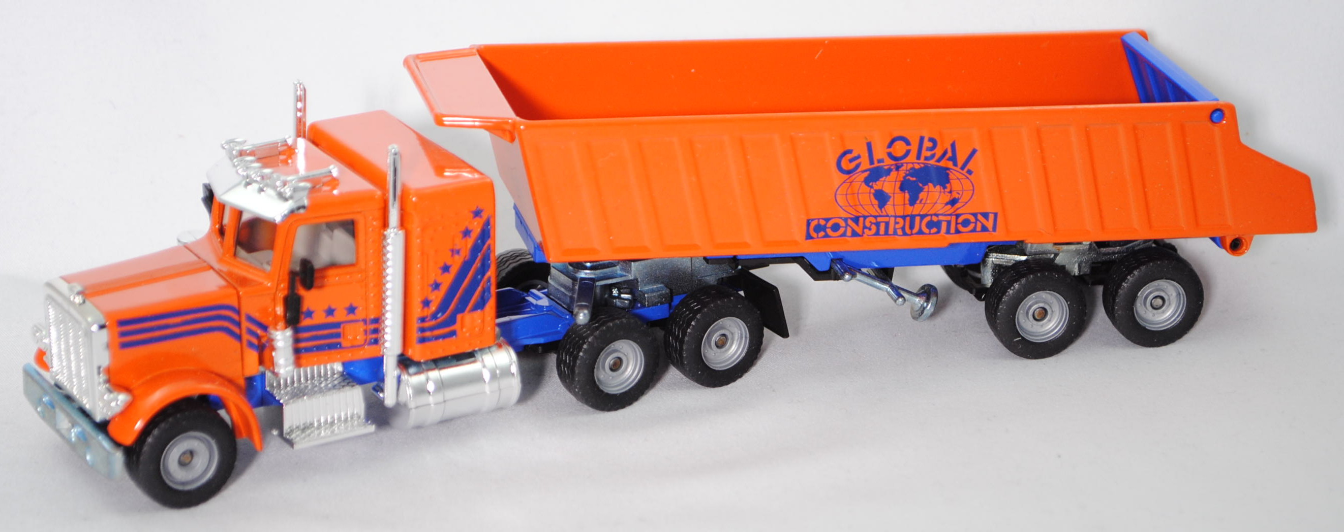 00001 Peterbilt 359 Sattelauflieger, orange/hell-ultramarinblau, GLOBAL / CONSTRUCTION, LKW16, L16