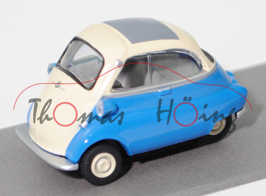 BMW Isetta 250 (Typ 4-Rad, Modell 1958-1962), elfenbein/himmelblau, Schuco EDITION 1:64, mb