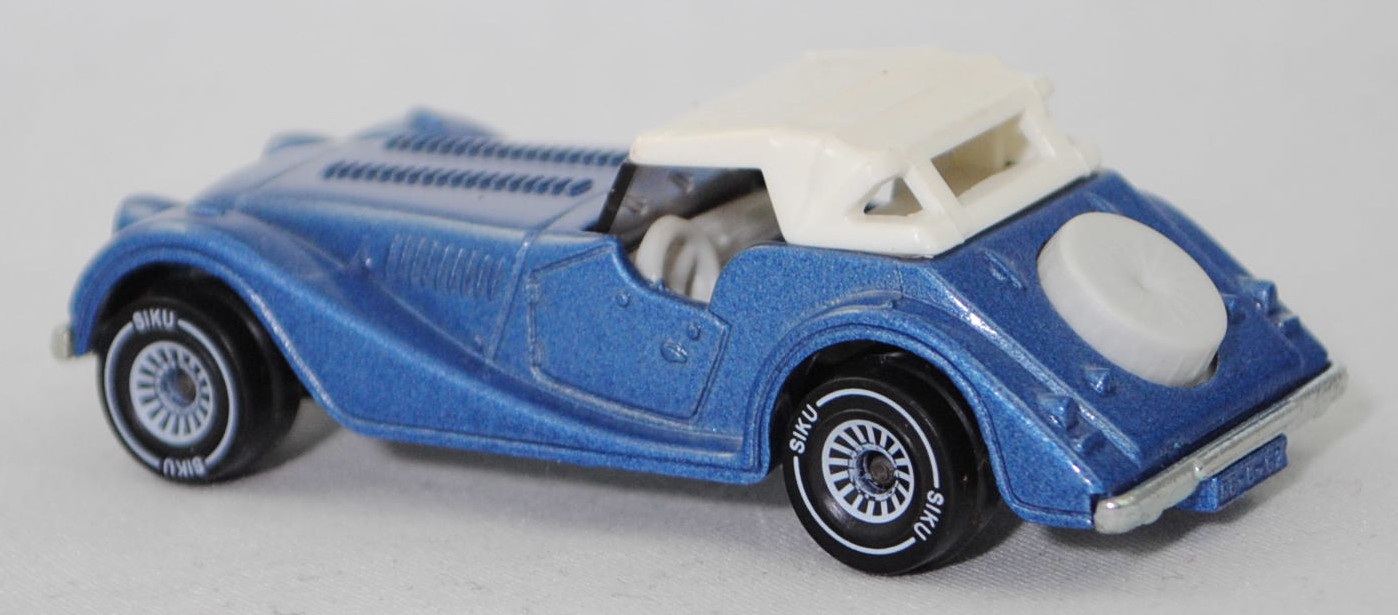 00000 Morgan Plus 8 3.5 V8 (1. Generation, Modell 1981-1987), hell-violettblaumetallic, innen reinweiß, W-Germ, ohne CE-Zeichen, B4, SIKU SUPER, 1:52, m