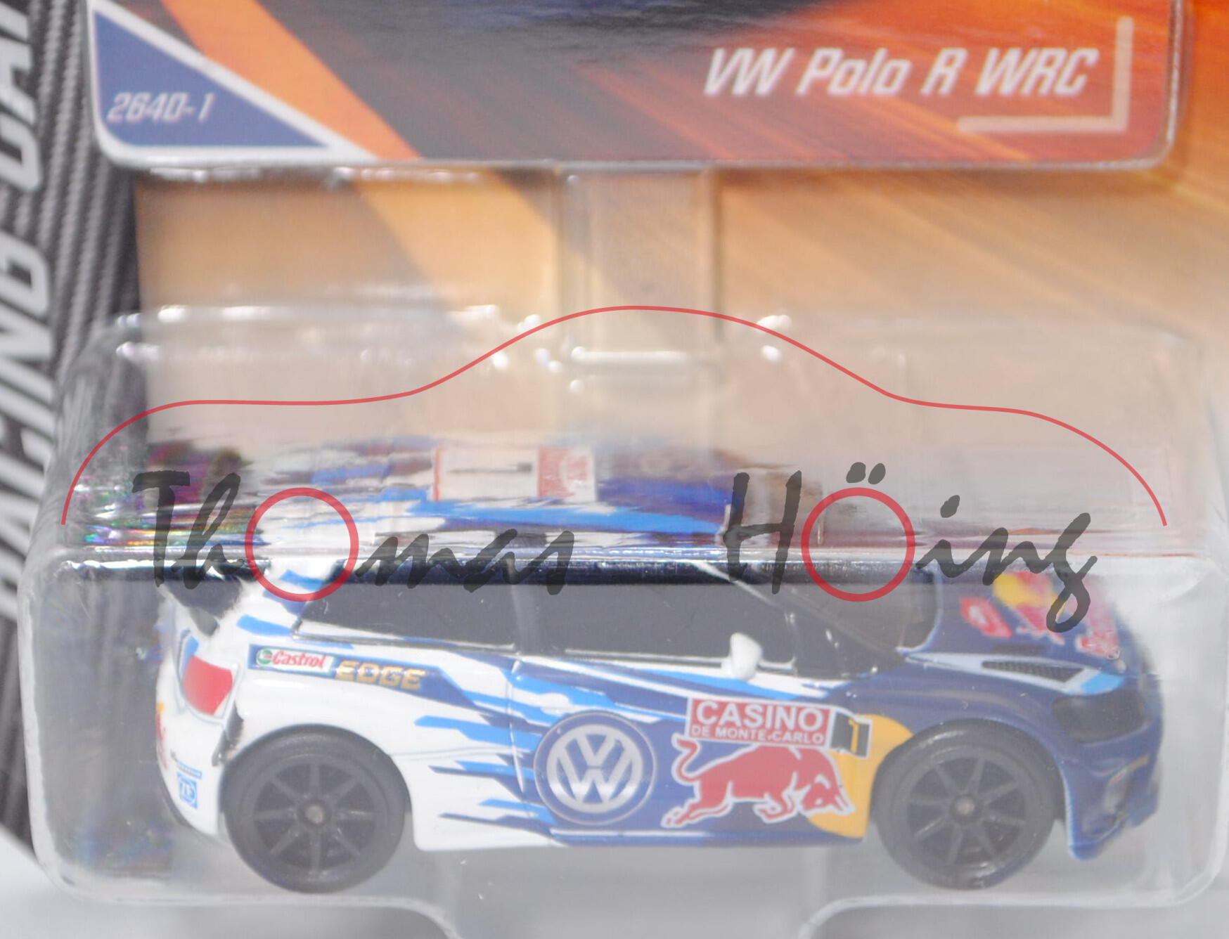 VW Polo R WRC (Modell 2013-), weiß/blau, Rallye Monte Carlo 2015, Ogier/Ingrassia, Nr. 1, Nr. 264D-1