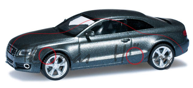 Audi A5 (Typ 8T, AU484), Modell 2007-2011, daytonagrau metallic, Herpa, 1:87, mb