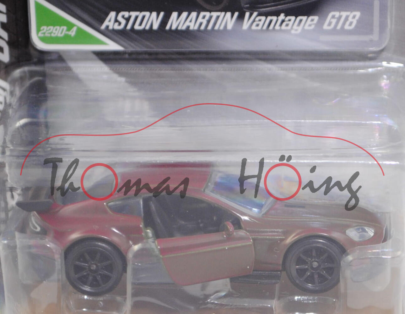 ASTON MARTIN Vantage GT8 (Modell 2016-2017), olivgrün (10°C) / hell-signalgrün (22°C), Nr. 229D-4, majorette, 1:60, Blister